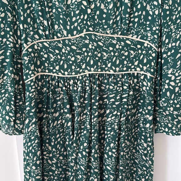 BA&SH Esmee Printed Midi Dress - Green Size 1/S - Picture 7 of 14